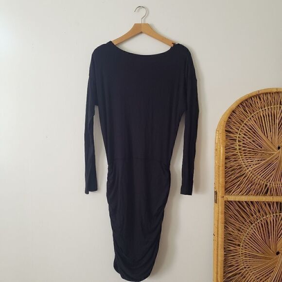Athleta Solstice Dress Wool Blend Bodycon Black XS - Picture 4 of 7